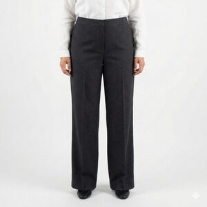 LAURA Wool Blend Fully Lined Straight Leg Trousers Front Fly Close US Sz 12